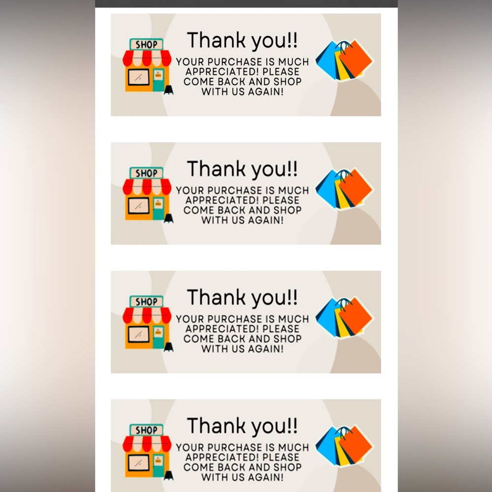 🛍️THANK YOU LABELS FOR YOUR SHIPMENTS🛍️